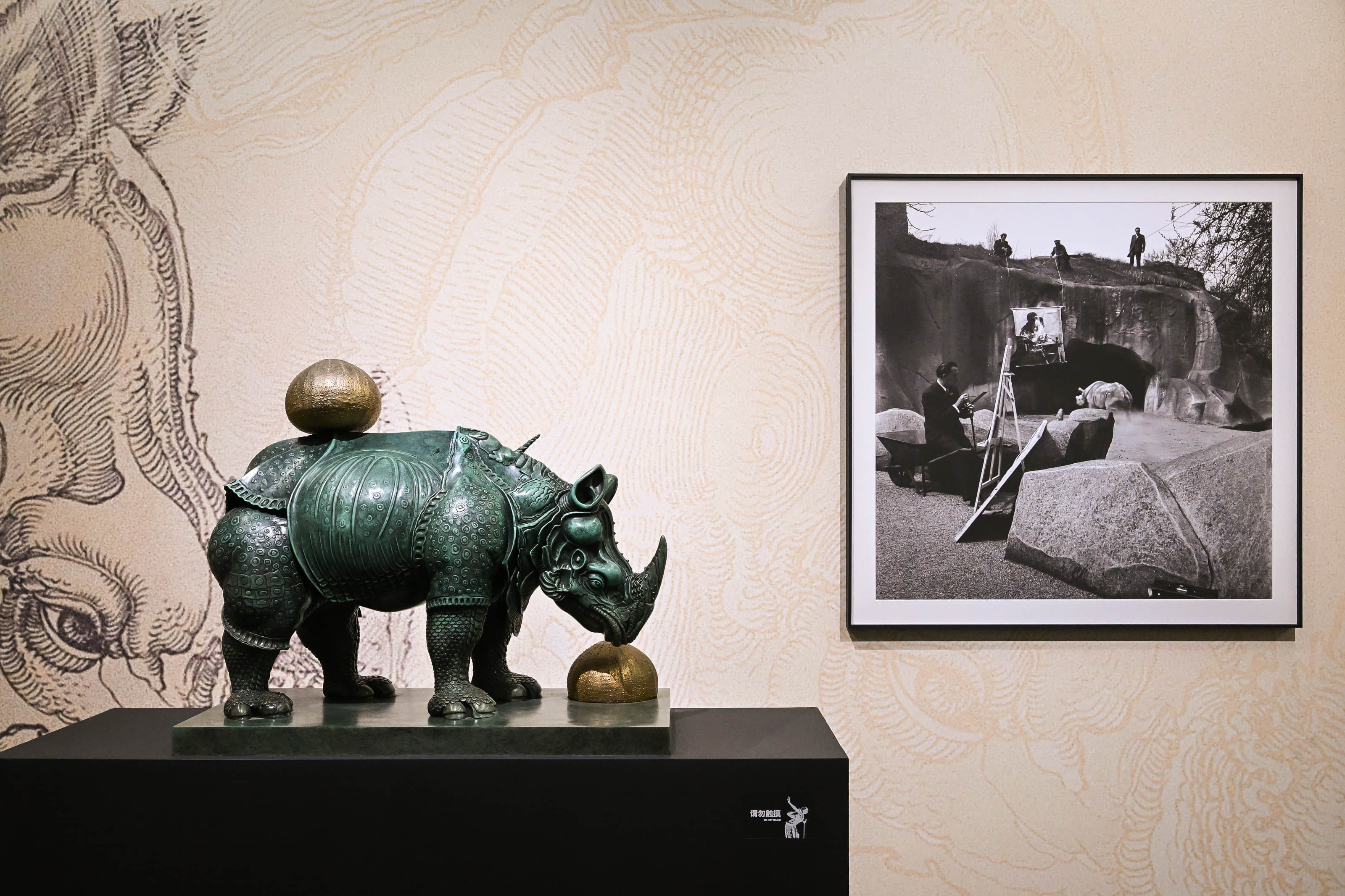High-resolution project photo showing a Dalí sculpture and exhibition display details